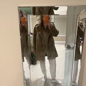 Zara Women's Plush Brown Teddy Coat
